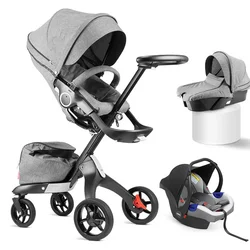 Poussette 3 en 1 pour bébé, chariot bidirectionnel, facile à plier, pour nouveau-né