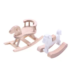 1Pc Dollhouse Mini Lignin Embryo Trojan Horse Model Small Cloth Doll Baby Room Miniature Scene Simulation Furniture Decoration