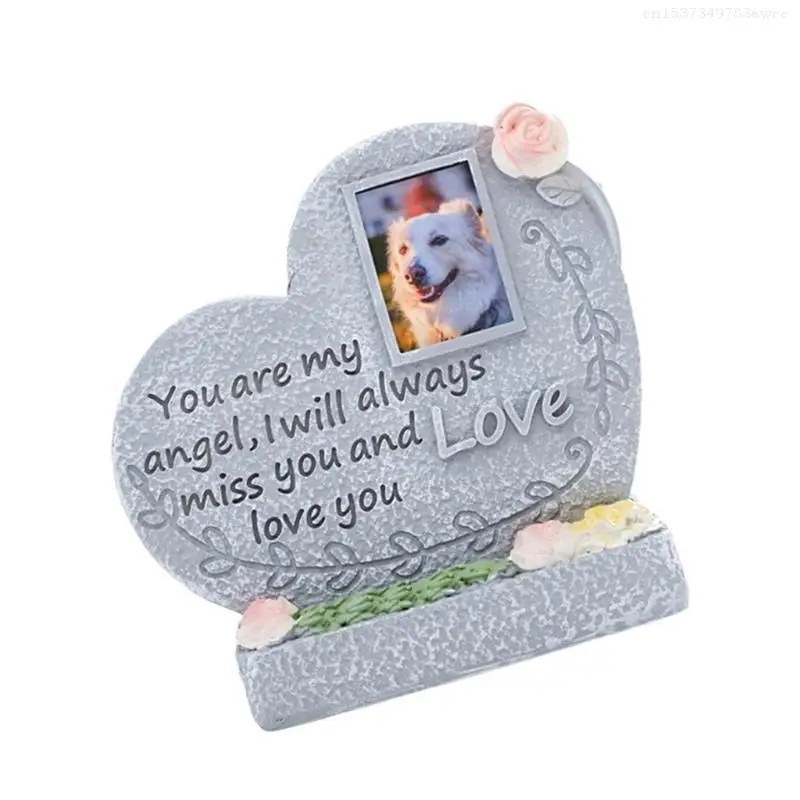 Weatherproof Resin Pet Grave Marker Memorial Tombstone for Pet Eternality Tributes F0T6