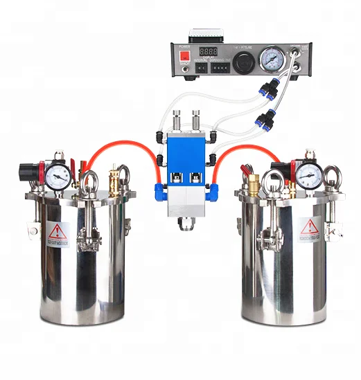 BY-34AB  304 Stainless Steel Pressure Barrel Glue Dispensing Valve Double Liquid Large Flow Set Digital Display Dispenser