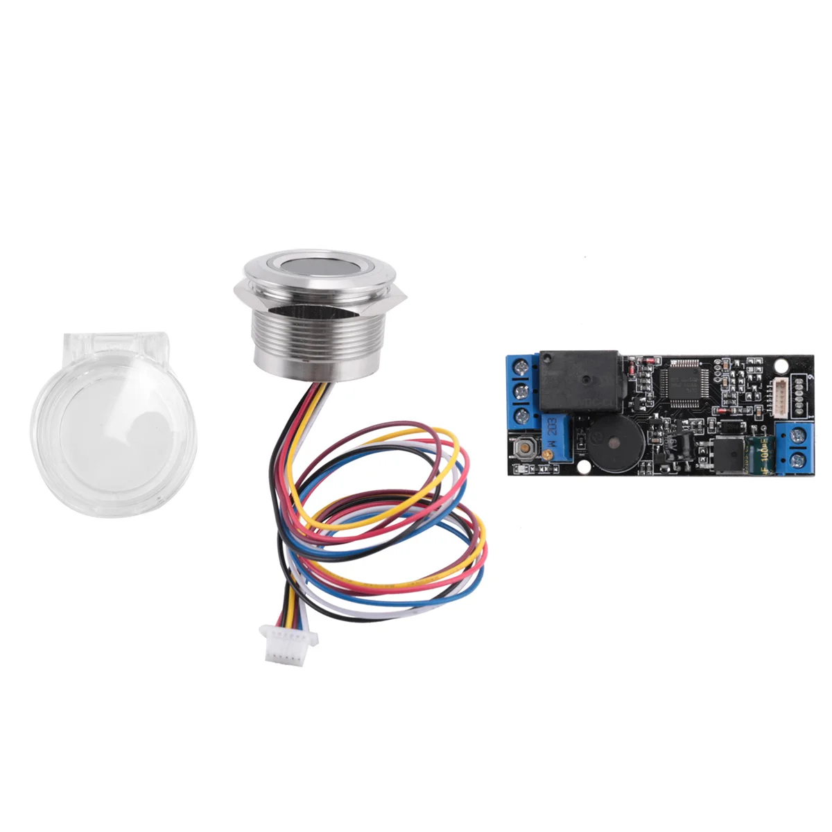 A nova placa de controle de impressão digital de baixa potência K202 DC12V + módulo de reconhecimento de impressão digital R503 redondo