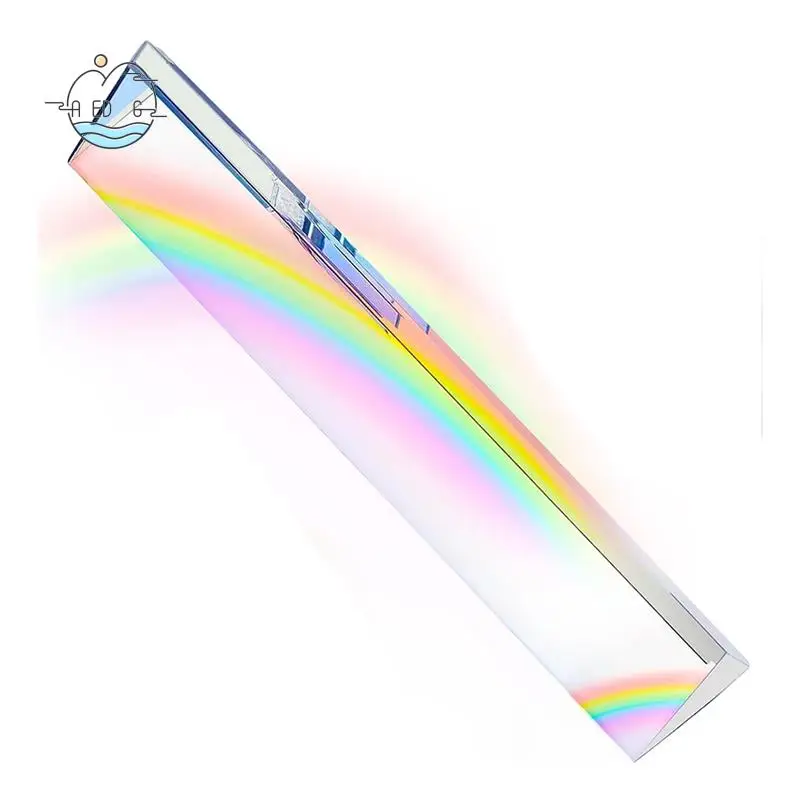 Prisma triangular transparente AED6-2Pcs, prismas ópticos de 6 e 1 polegadas de comprimento para ensino de física de espectro de luz e prisma de fotografia fotográfica