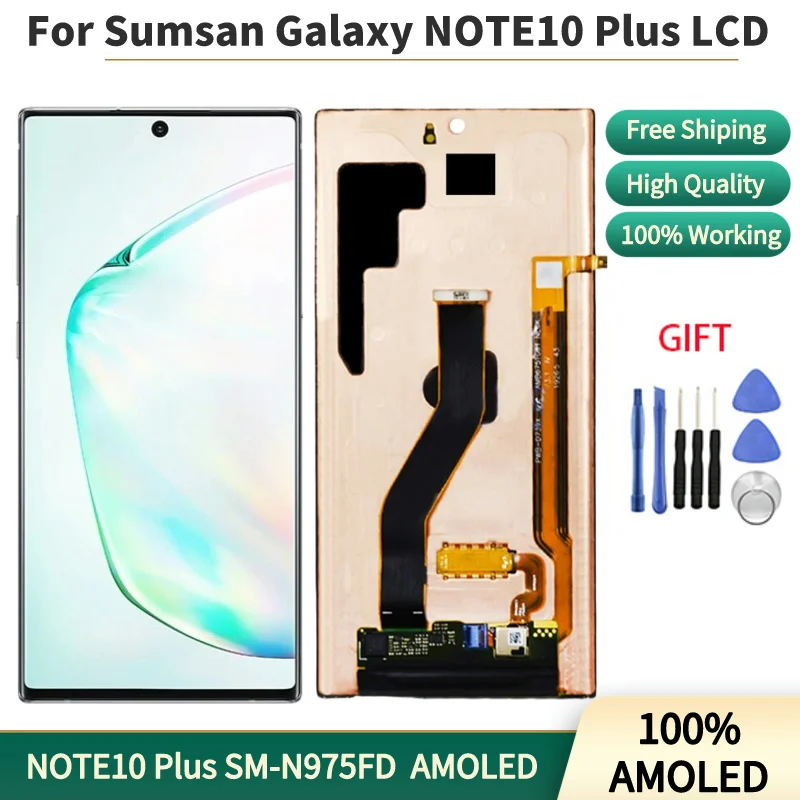 Super AMOLED LCD touch screen for Samsung Galaxy Note 10 plus sm-n975 n975f, repair parts