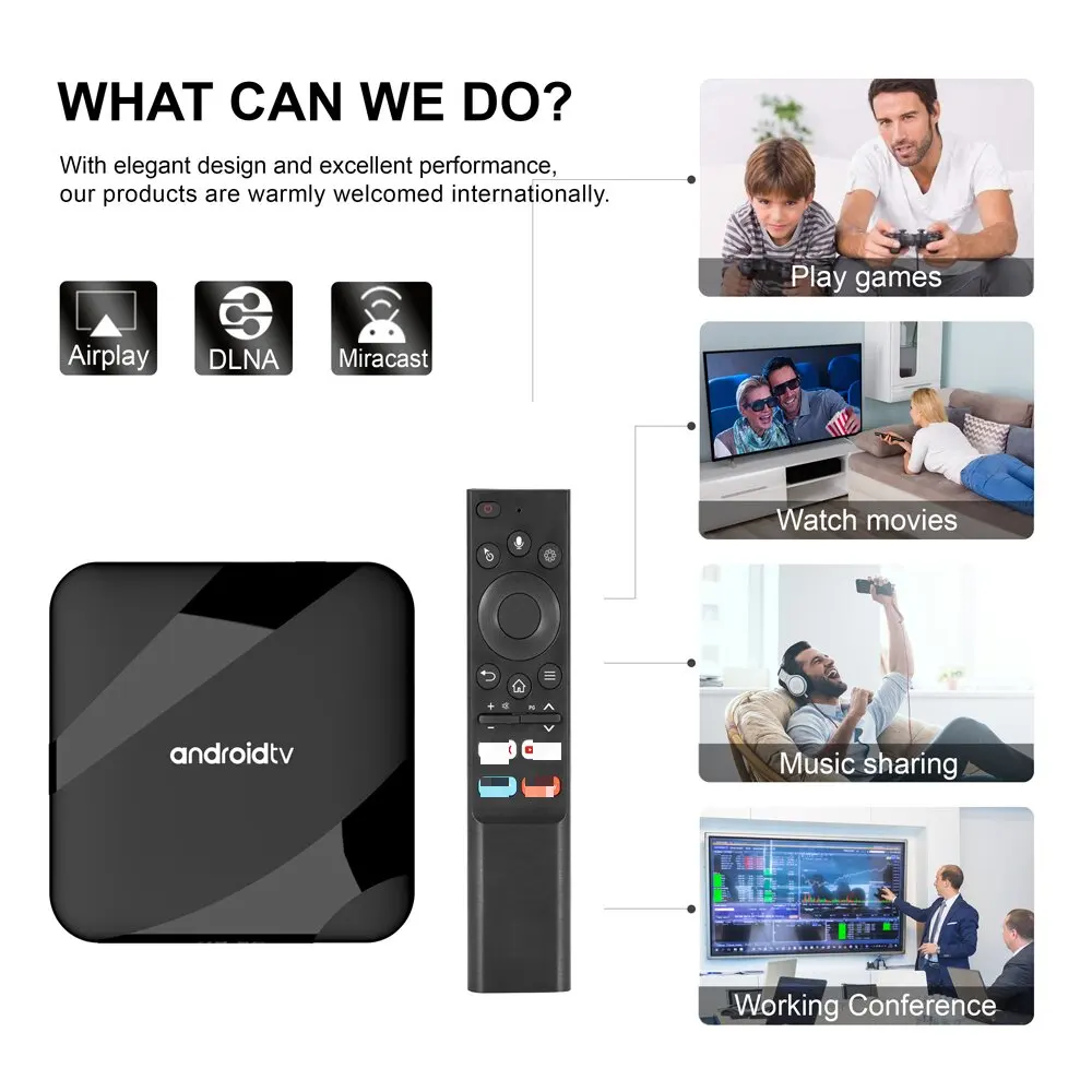 TV98 ATV W2 Ultra HD 8K Android 14 Smart TV Box Amlogic S905W2 2GB 16GB BT5.0 Dual Wifi 2.4G&5G Media Player 4G 32G 64G