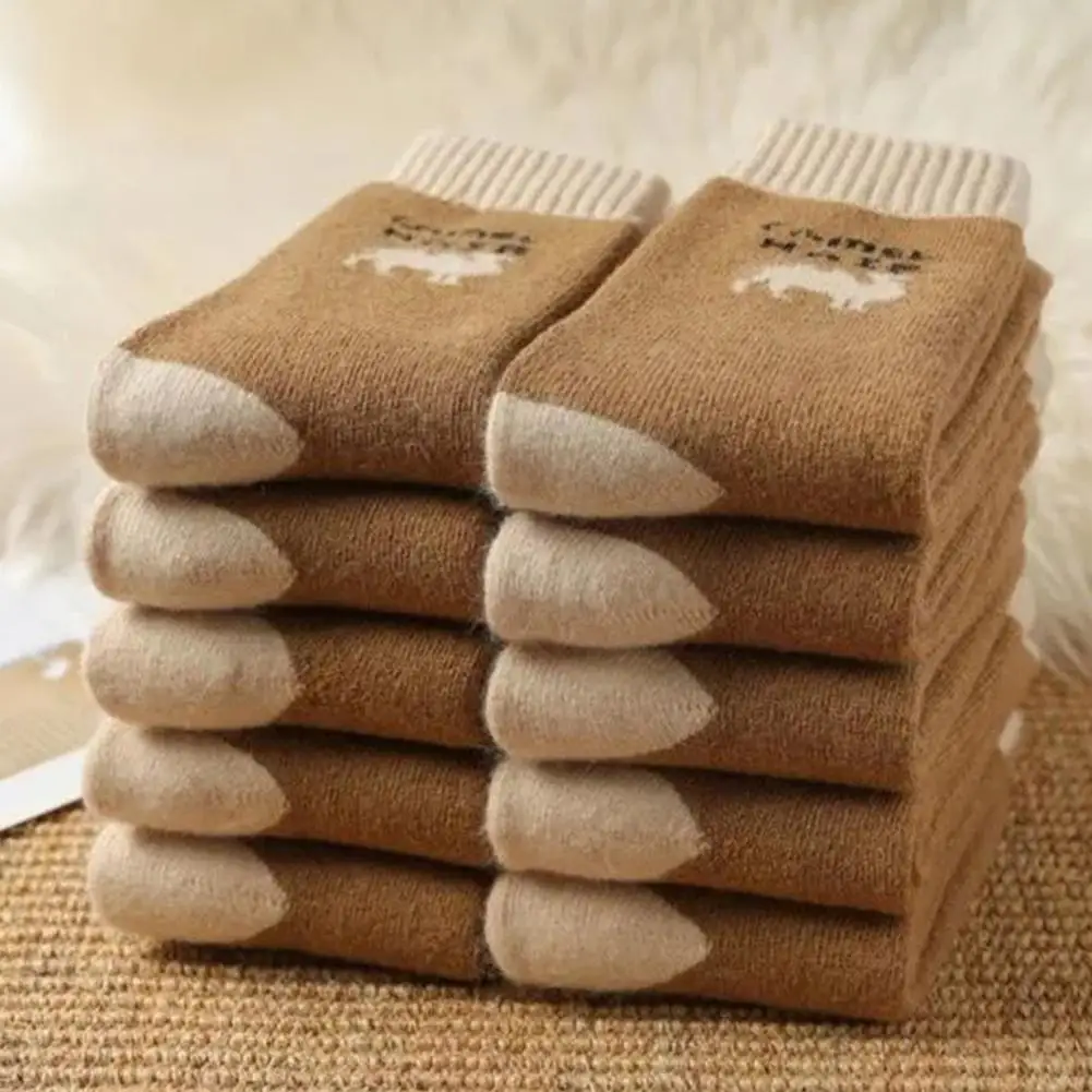 

1 Pair Camel Hair Warm Wool Socks For Women Men Thick Socks Camel Warm Socks Soft Terry Casual Autumn Winter Socks Camel Socks