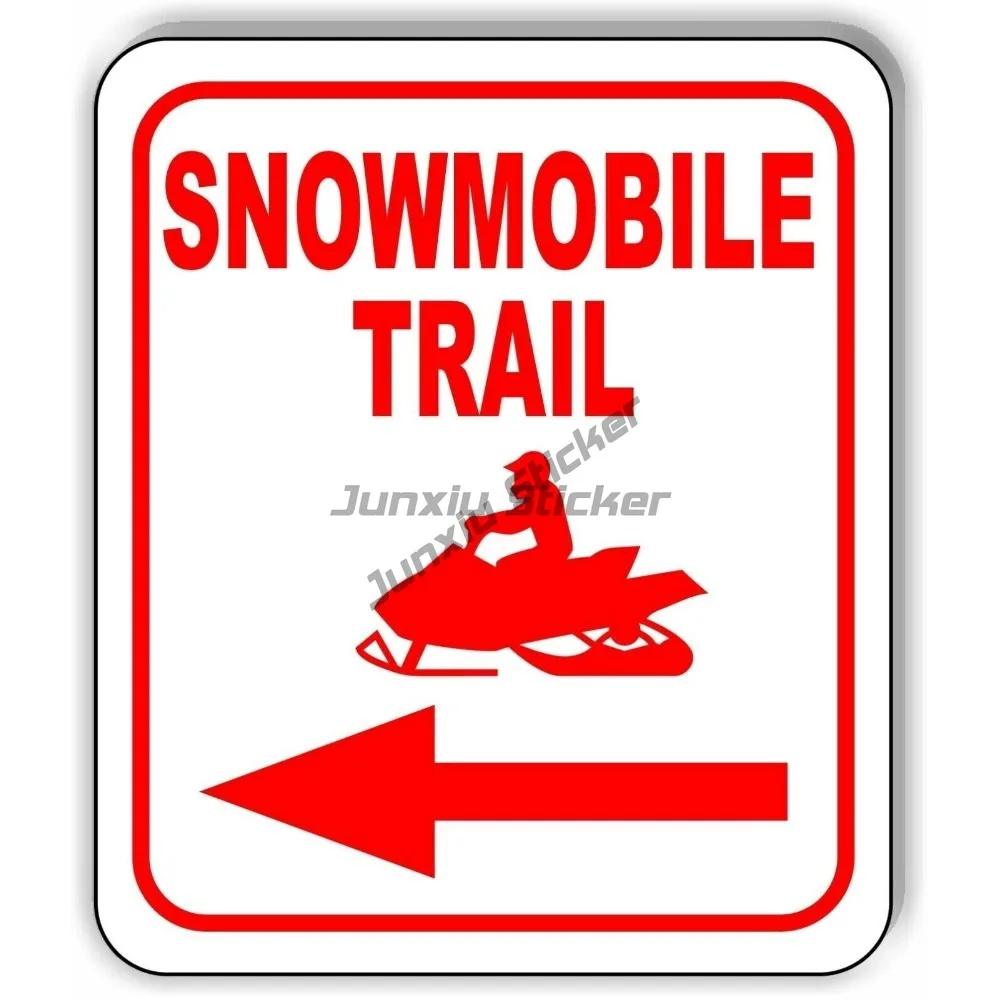 

Snowmobile Trail Left Arrow Red Vinyl Sticker High Quality Decoration Car Body Suv