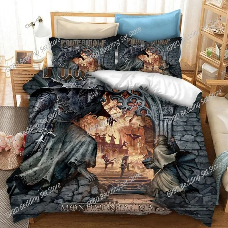 3D Print Powerwolf Metal Band Bedding Set Single Twin Double Queen King Cal King Size Bed Linen Set