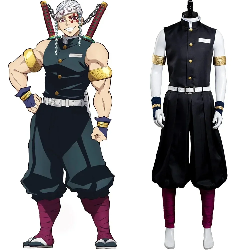 Disfraz de Anime Uzui Tengen Fantasy Devil, disfraz de asesino para juegos de rol para hombre adulto, disfraz de fantasía para hombre, disfraz de Halloween