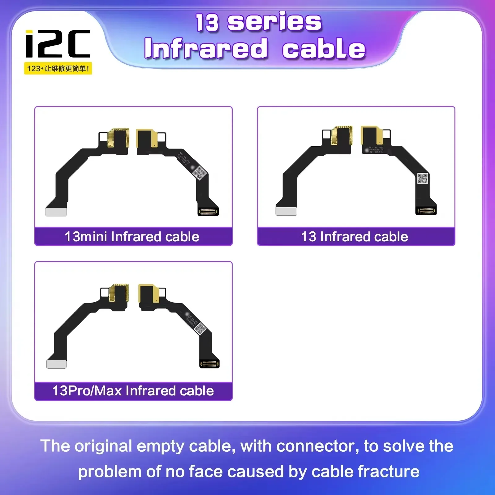 I2C Dot matrix Infrared Empty Flex Cable For iP X 11 12 13 Pro Max Face ID Recovery Repair Tool After Fracture And Damage