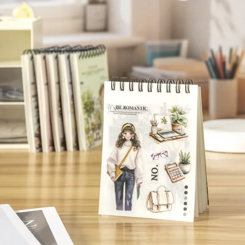 1Pack/2Pack Versatile Professions Coil Sticker Book 6 Career Themes for Journal Roleplay Decor