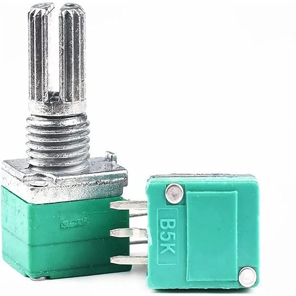 5Pcs Potentiometers Switch RK097 RK097N 3Pin B1K 5K 10K 20K 50K 100K 500K Switch Audio Shaft 15mm Power Amplifier Potentiometer