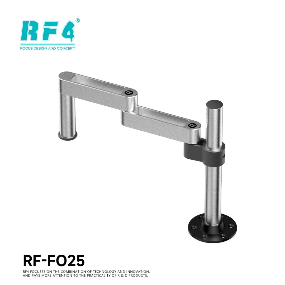 RF4 FO25 FO26Einstellbares Stereomikroskop 360° ° Rotation Universal Doppel Arm Mikroskop Halterung Dual Achsen Halter Hebe Werkzeuge – Detail 11