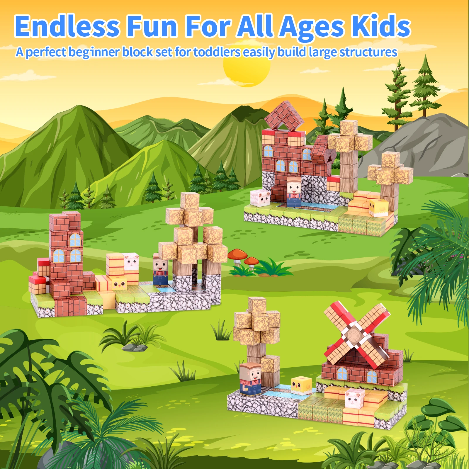 100 قطعة كتل مغناطيسية (مكعبات مغناطيسية) - ألعاب جذعية للأطفال 3+. هدايا مثالية للهالوين/عيد الميلاد قابلة للتكديس للأولاد والبنات