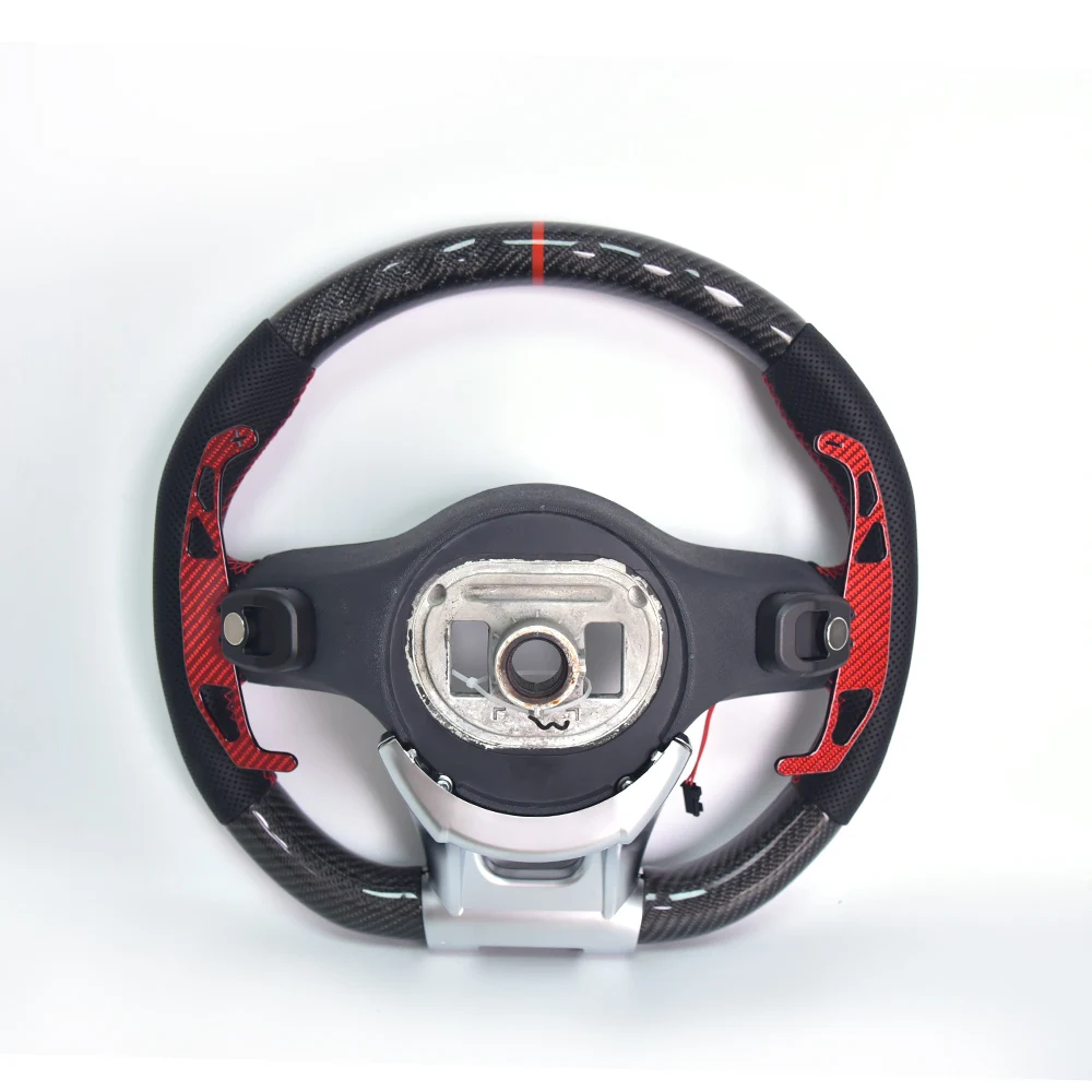 Suitable for Mercedes-Benz C63S Modified Carbon Fiber Steering Wheel Assembly Suede Perforated Leather Customized Upgrade