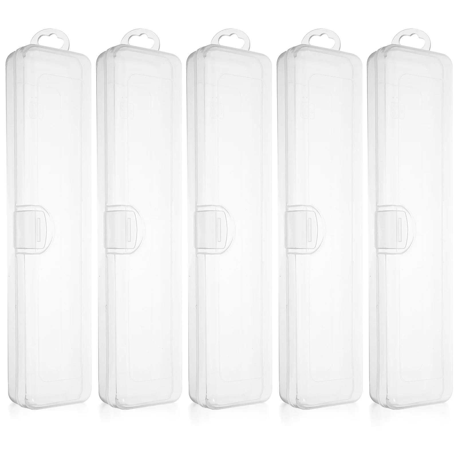 5 قطعة غطاء حامي لفرشاة الأسنان تصميم شفاف تخزين متعدد الوظائف لعلبة فرشاة الأسنان القش والفرش