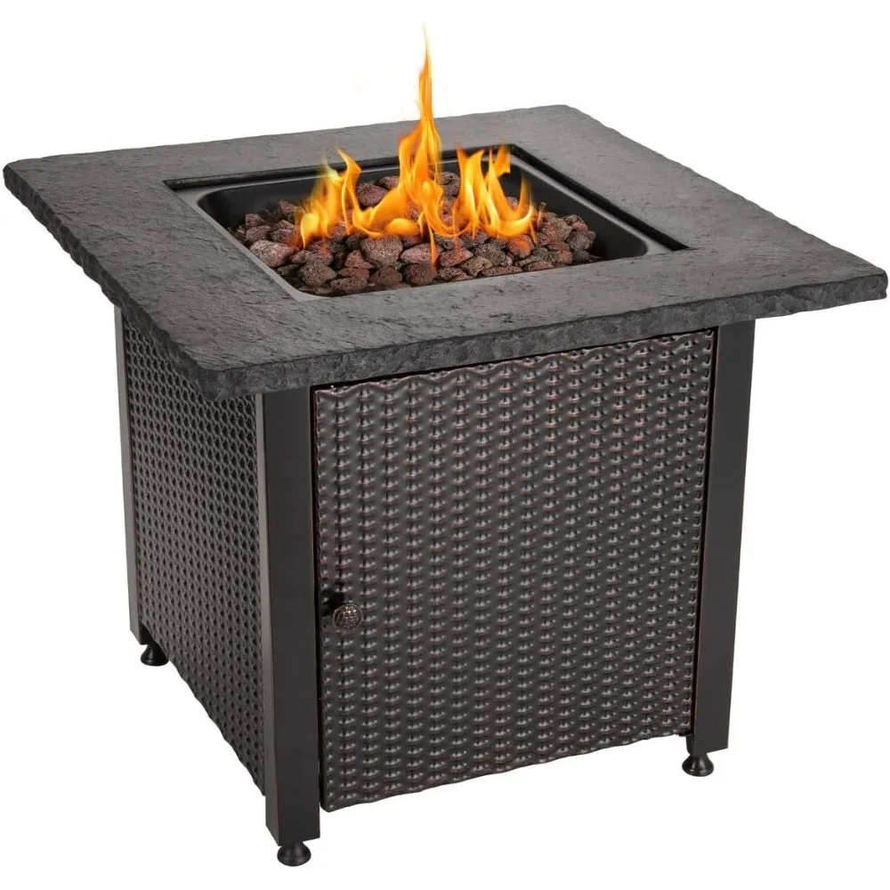 

Propane Fire Pit Table 30 Inch Outdoor Gas Fire Pit, 50,000 BTU, Top, Lid, Lid, and Lava to add warmth and ambiance to you