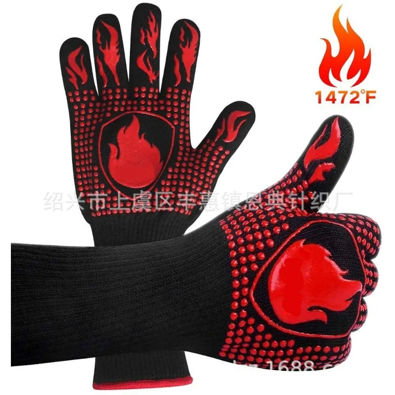 2pcs BBQ Gloves Slip-Resistant High-Quality Heat Resistant Aramid Fabric for Grilling,Cooking,Wood Working ,Baking & Welding