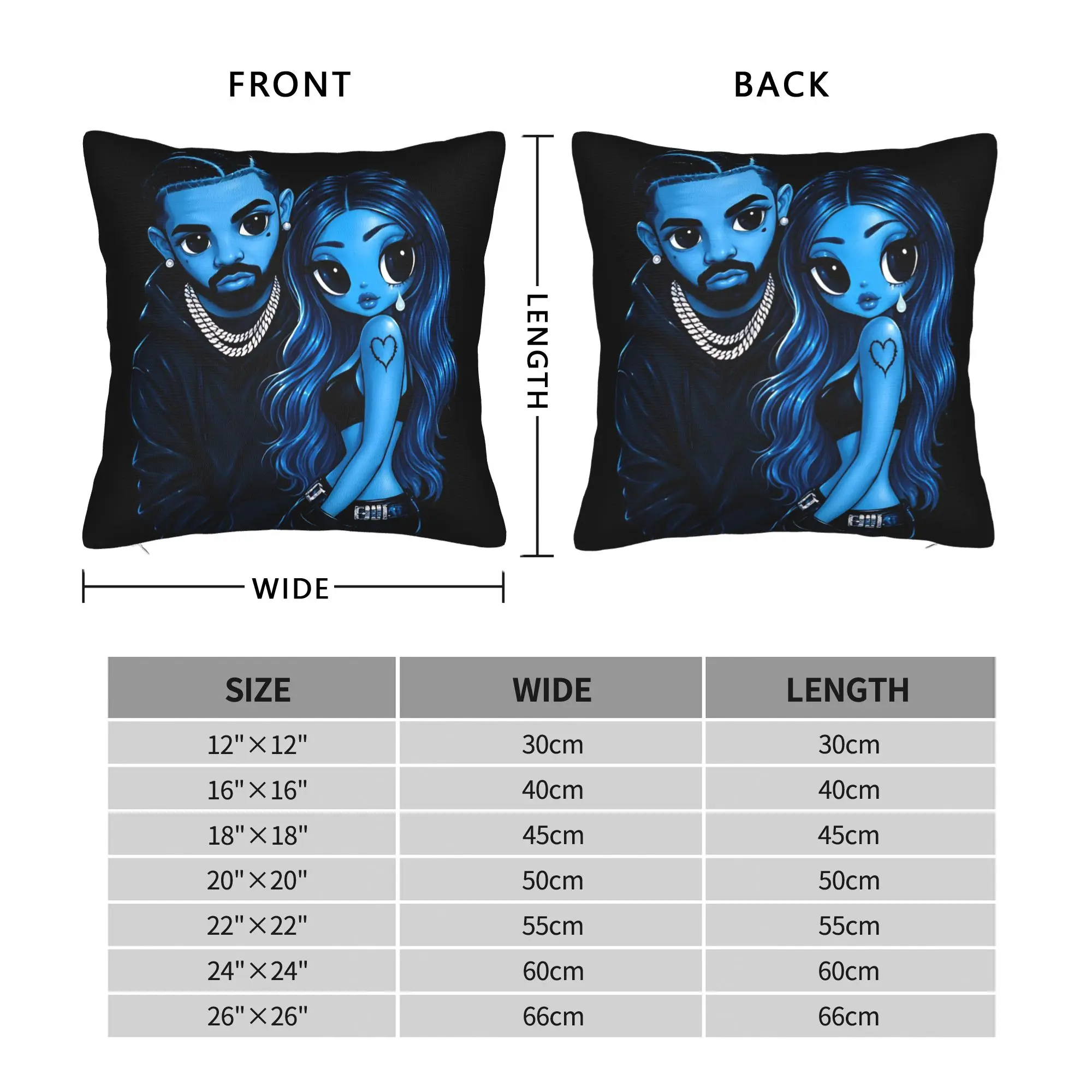 Pillow Cover Karol G Cartoon Blue Music  Morden Pillow Case For Sofa Car Home Decor Pillowcases