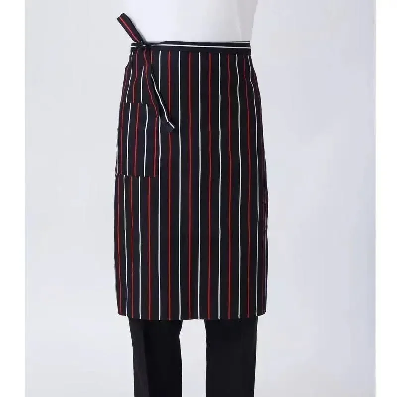 1PCS,Chef apron half kitchen chef half men\'s hotel restaurant restaurant back kitchen short work clothes white apron, aprons