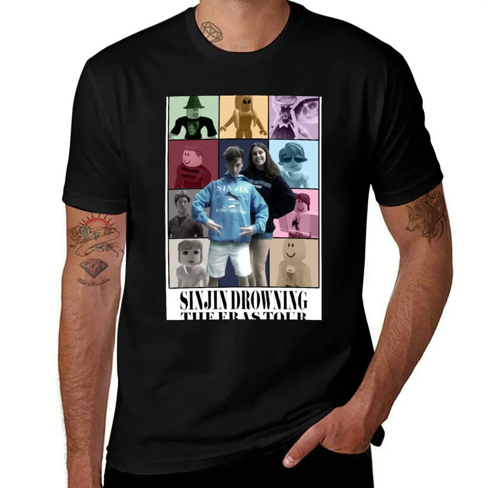 Sinjin Drowning: The Eras Tour (TikTok’s Revised Version) T-Shirt football t shirt quick drying mens shirts graphic tee