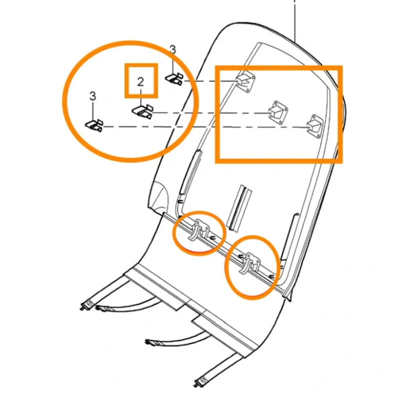 Car Front Seat Back Clips Upper Lower Backrest Buckles Repair Kit For Porsche Cayenne 955 957 2003-2010