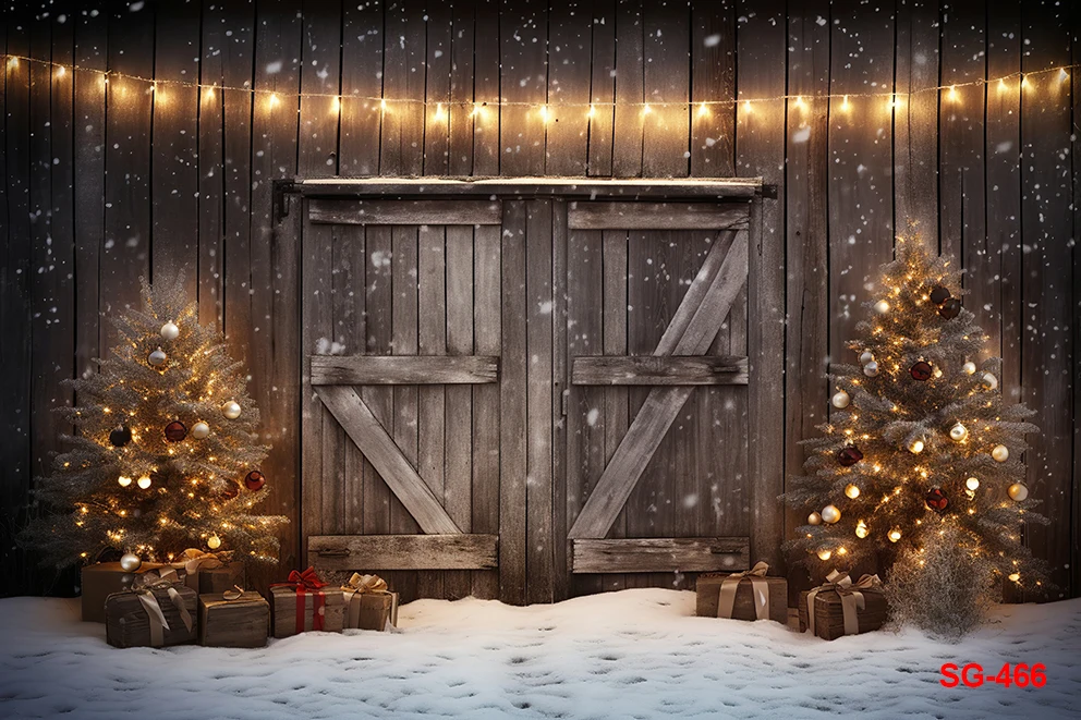 Rustic Country Tree Farm Photo Background Kids Portrait Photo Studio Props Christmas Wooden House Photography Backdrop