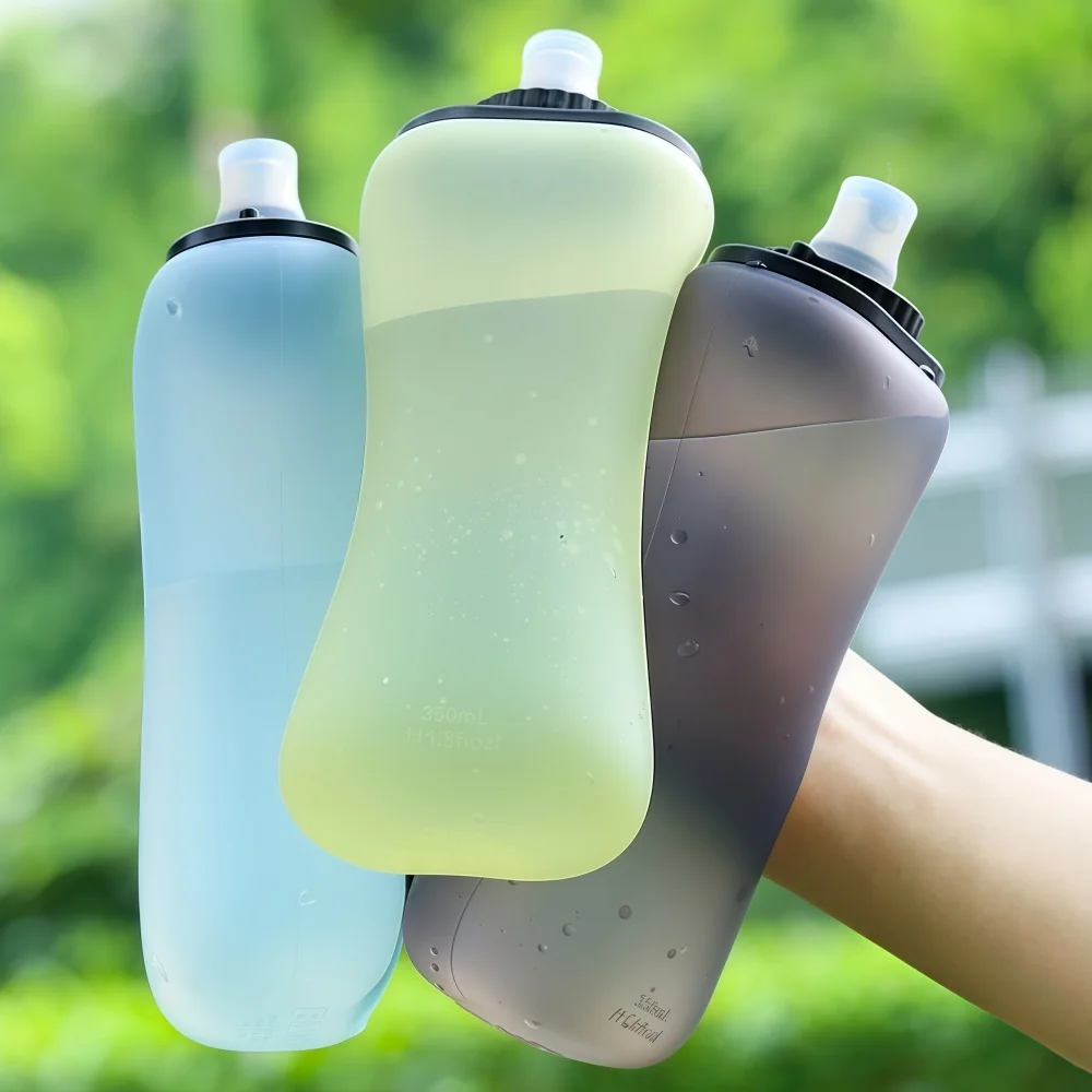 

Silicone Foldable Water Bottle 350ml Marathon Cycling Outdoor Sports Water Handheld Running Collapsible Bottle Mini Water Cup