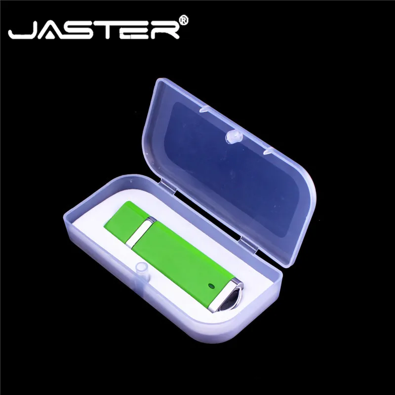 JASTER-Unidad Flash USB 2,0 con caja, modelo de encendedor de moda, memoria extraíble de plástico de 32GB, 16GB, disco U