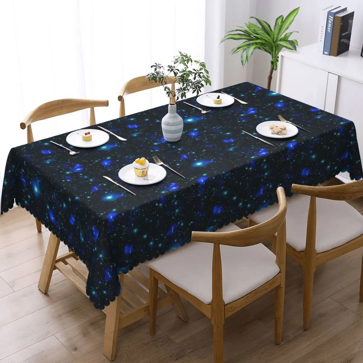 Constellation Star Clusters Galaxies Print Halloween Rectangular Tablecloth Oilproof Table Cover for Dining Events Table Cloth