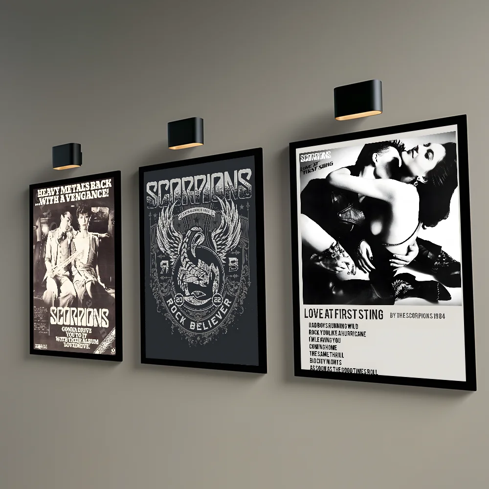S-ScoRpiOns Bandปกอัลบั้มโปสเตอร์Sticky Wall Artการพิมพ์กันน้ําห้องนั่งเล่นห้องนอนบาร์ห้องโถงความงามDecor