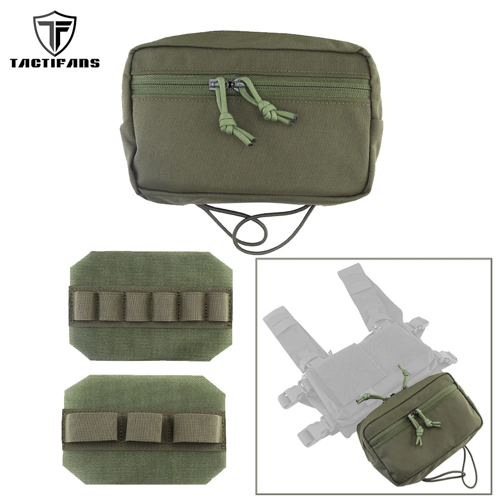 

TACTIFANS Drop Pouch MK4 Carrying Kit Bag for Hunting Vest Chest Rig Dump Sub Abdominal Fanny Airsoft Pack With Hook&Loop Panel