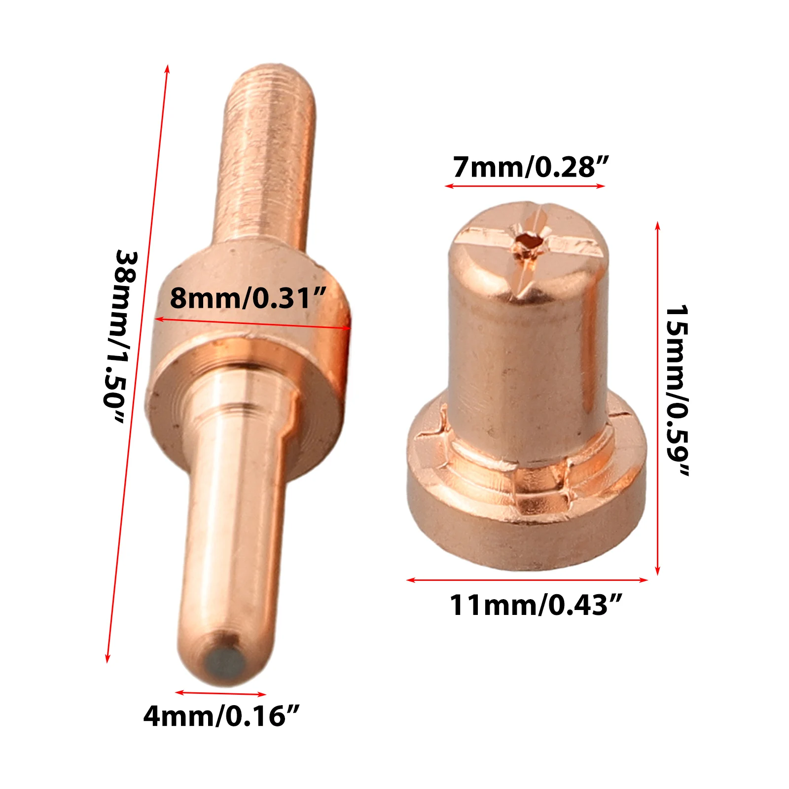 

PT-31 Plasma Cutter Consumables Electrodes Cutting Consumables Electrodes Replacement 12mm 60pcs Nozzle PT-31 Parts