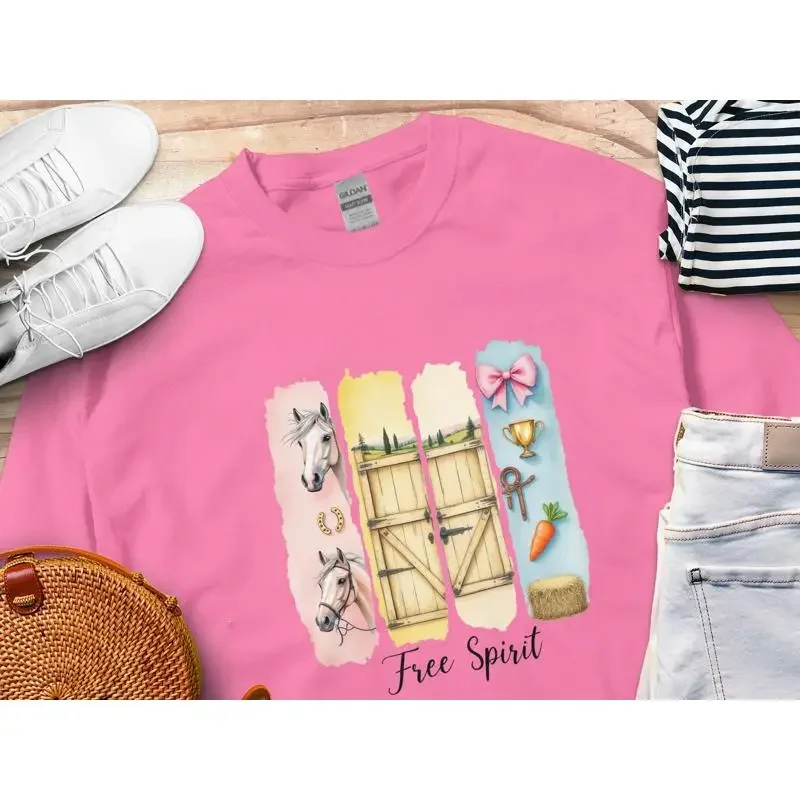 Free Spirit Horse T shirt Pastel SweaT Cute Lover Farmhouse Trendy GifT