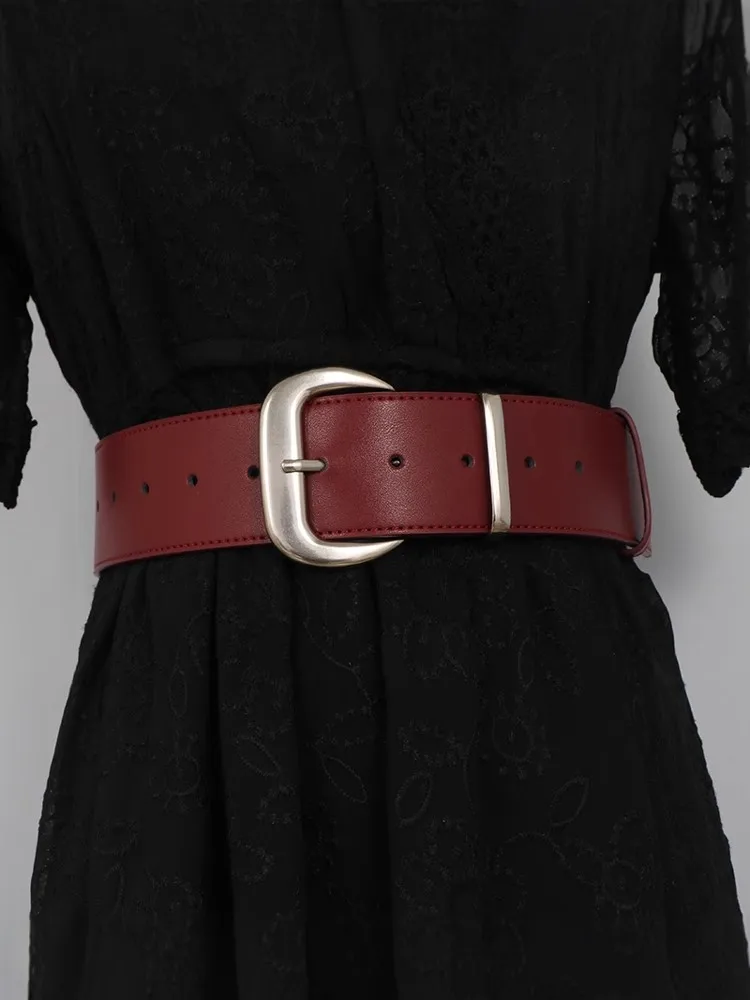 Corsetto da donna in vera pelle con fascia da smoking femminile, abito con cinturino, cintura larga J1691