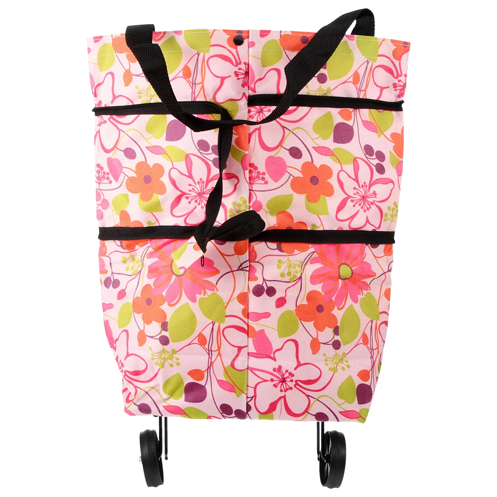 Rolling Tote Bag Roller Shopping Bags Wheeled Polyester with Wheels for Women Miss