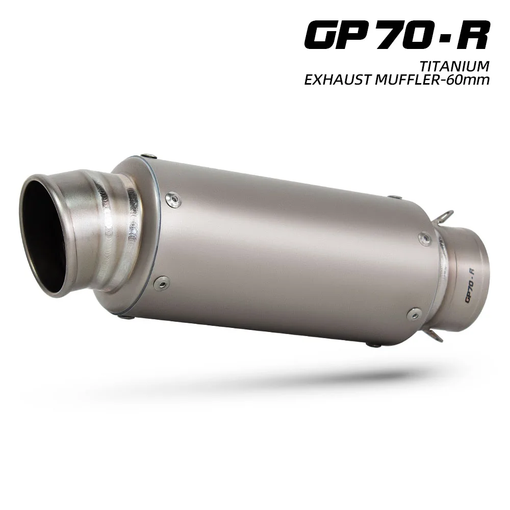 

Motorcycle Exhaust Muffler 60MM Racing Escape Pipe Project GP70-R Tail Tube For MT09 FZ6N RSV4 S1000RR F900XR R1M ZX6R Ninja650