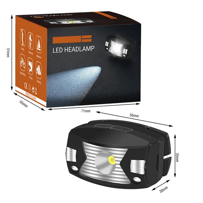 Faros LED con Sensor para exteriores, carga rápida USB, impermeable, ligero, para pesca, Camping, correr