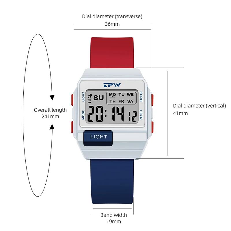 Women's Midsize Digital Watch, TPW 36mm