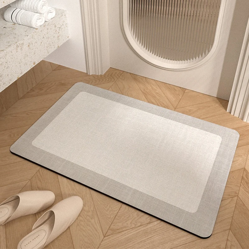 Bathroom Floor Mat Japanese Style Solid Color Carpet Toilet Door Mats Absorbent Quick-drying Carpet Washroom Diatom Mud Soft Rug