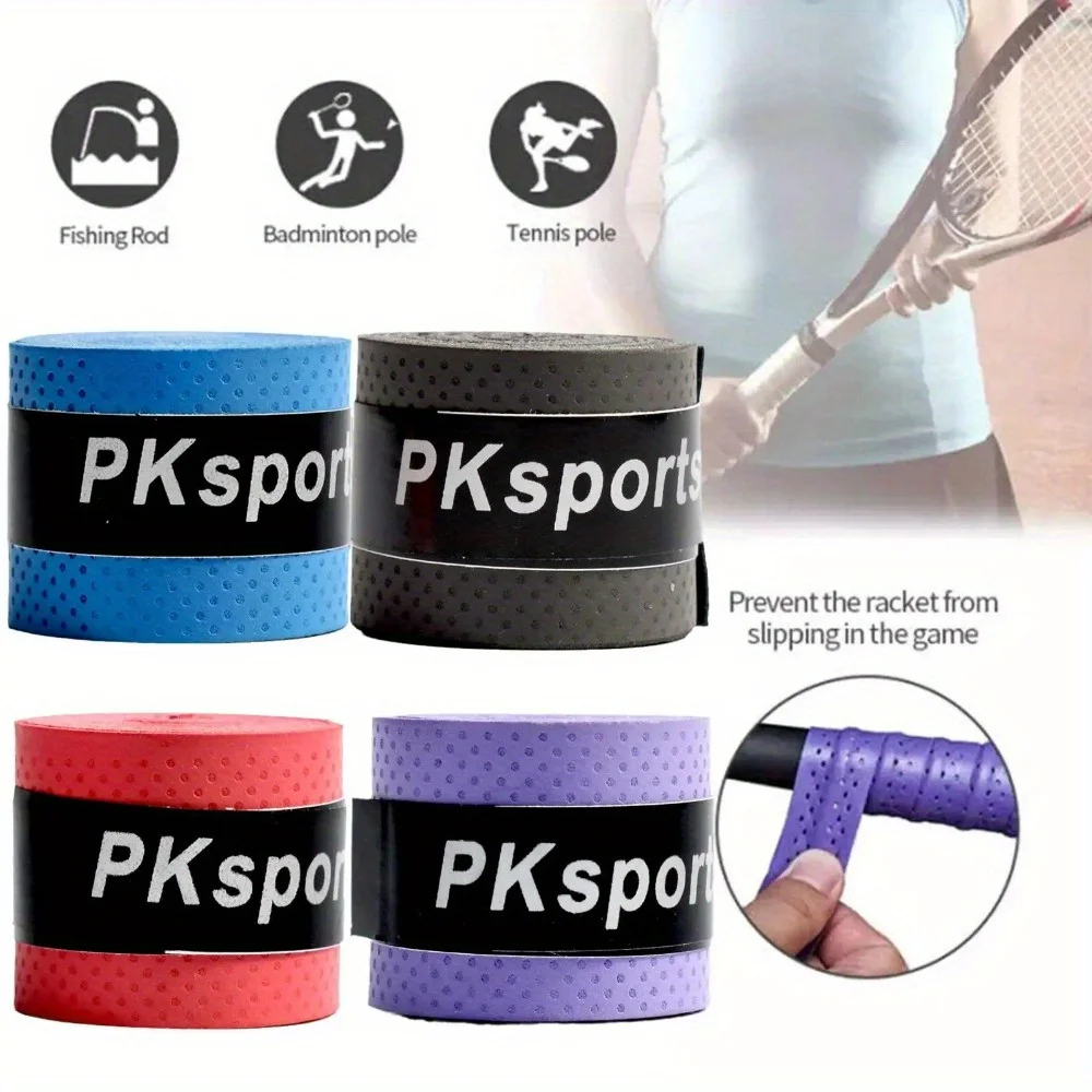 4Pcs Tennis Sweat Tape Anti-Slip Bicycle Handlebar Badminton Racket Grips Elasticity Sweatband Fishing Rods Dumbbel Protect - view 3