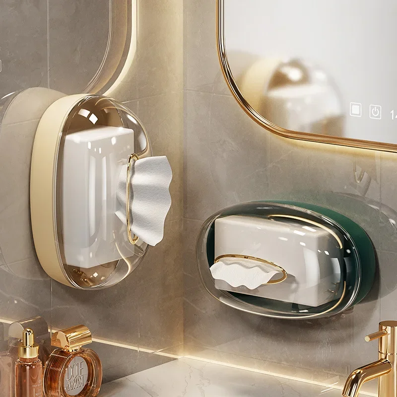 

Simple Wall Mounted Transparent High Gloss Face Towel Box