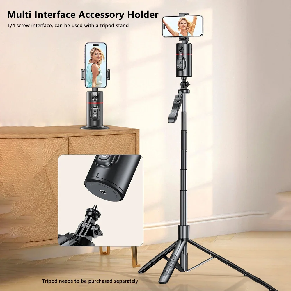 New Auto Face Tracking Tripod Auto Tracking Phone Holder Horizontal and Vertical Screen Switching 360° Rotating Phone Holde