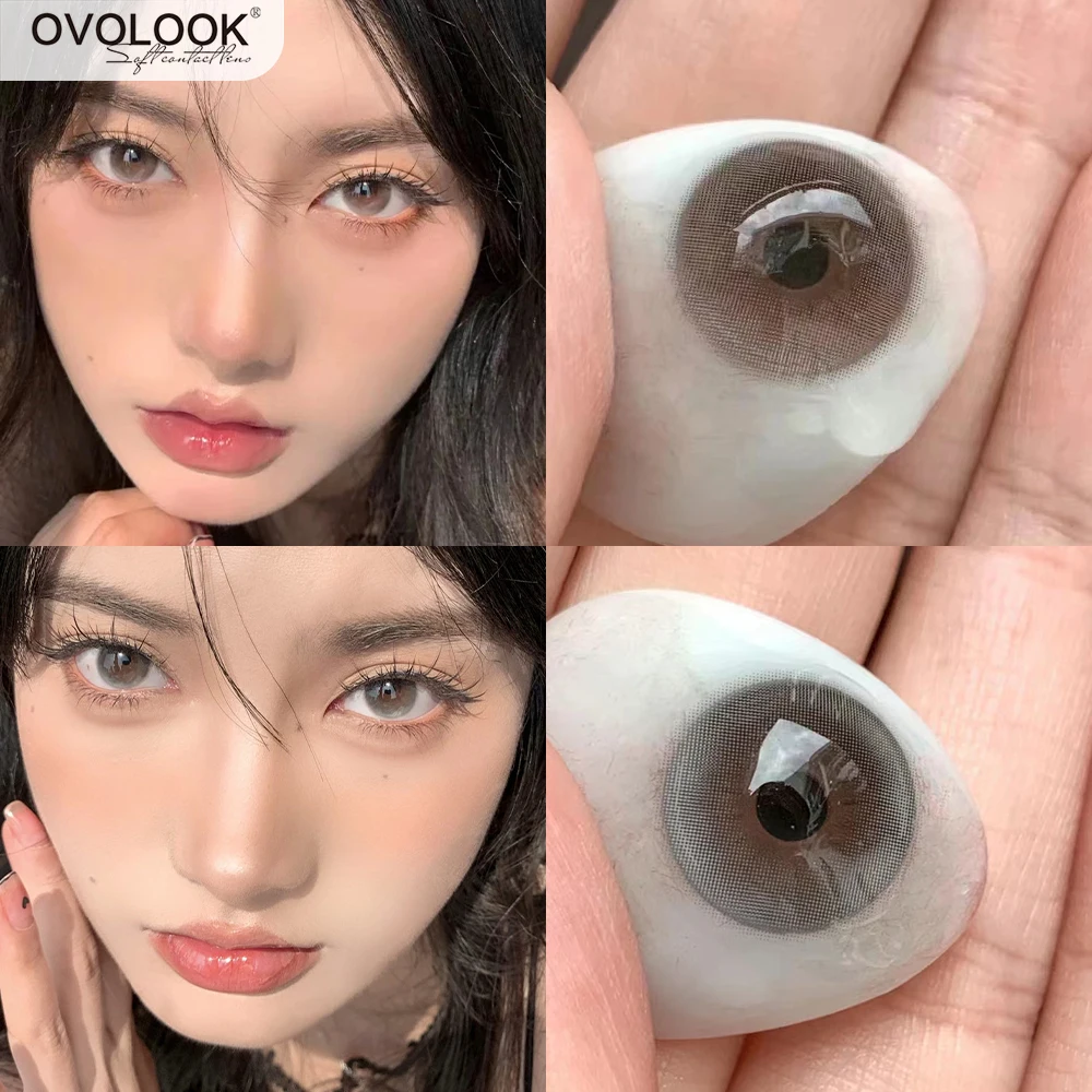 OVOLOOK-1 par/2 uds lentes serie de burbujas lentes de contacto para ojos moda Natural alumnos belleza Color lentes ojos lentes para miopía