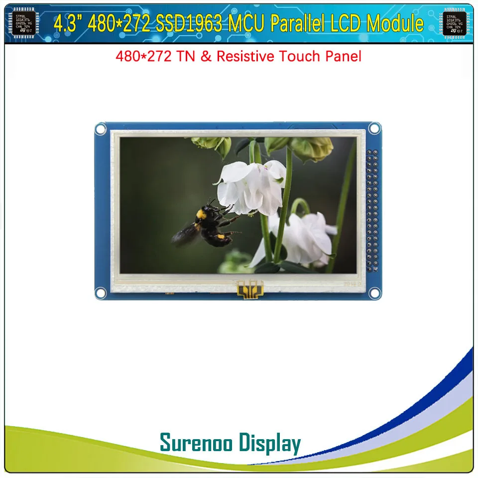 4.3 "Inch 480*272 800*480 SSD1963 Mcu Parallelle Tft Lcd Module Scherm Resistive Capacitieve Touch panel STM32 Avr 51