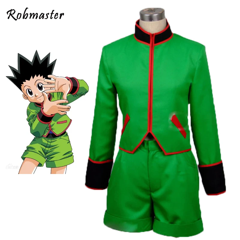 Anime Hunter x Hunter Gon Freecss Cosplay Costume Green Suit Halloween Christmas Party Men Women Cosplay Costume for adult kids