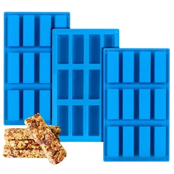 12 Cavities Rectangle Silicone Mold - Caramel Candy Trays Molds for Chocolate Truffles, Jelly, Praline, Ice Cube Tray, Gummy