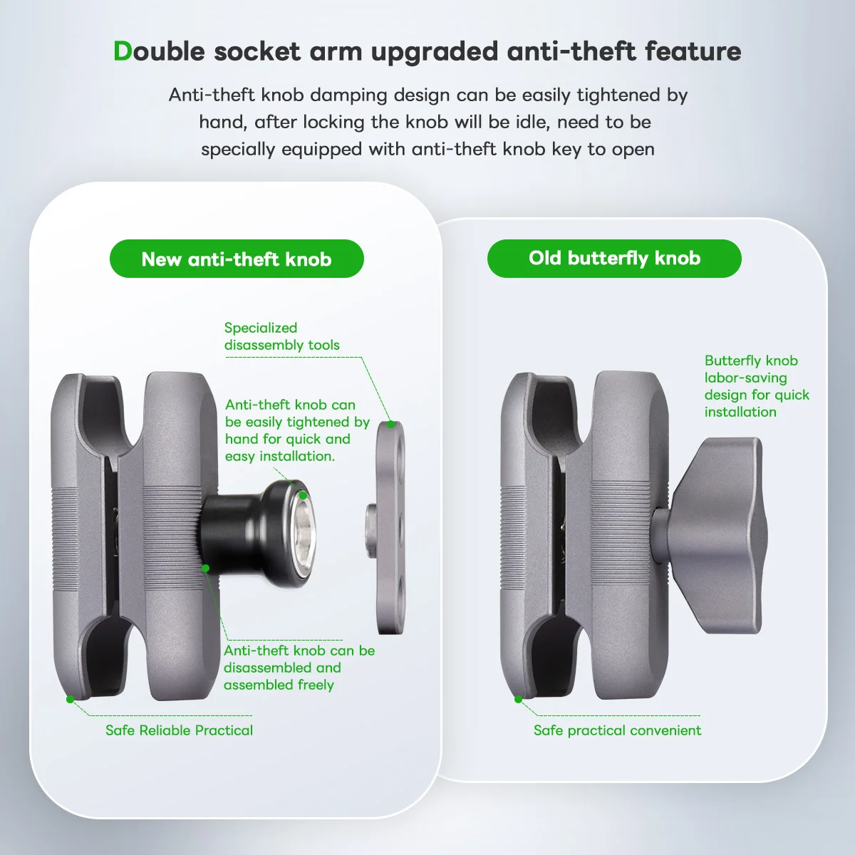 FANAUE Kugelkopf-Verbindungsstange aus Aluminiumlegierung, Länge 6 cm, unterstützt 25-mm-Kugelkopf, Upgrade für mehr Dicke und Stabilität – Detail 6