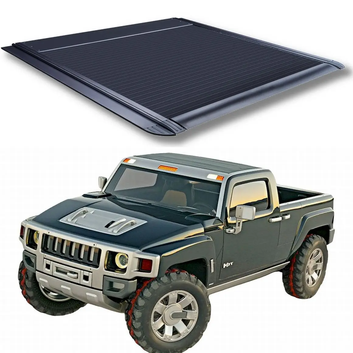 Easy to disassemble Wholesale Cusm Black Aluminium alloy    Truck Canopy for HUMMER H3T