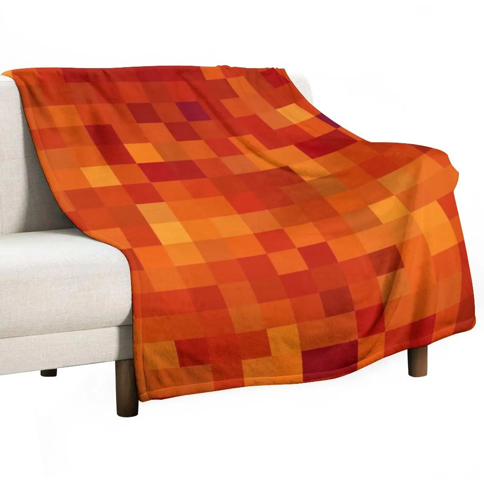 Pixelated Magma Block Throw Blanket Personalized Gift Stuffed Blankets Sleeping Bag Blanket Decorative Bed Blankets