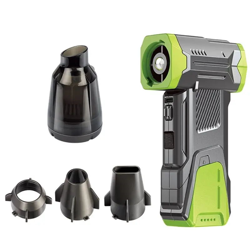 

【PLAISIR】 Вентилятор 130000 об/мин, бесщеточный, 8000 мАч, мощный мини-ручной вентилятор для удаления пыли, высокоскоростной снегоуборочный вентилятор, зеленый